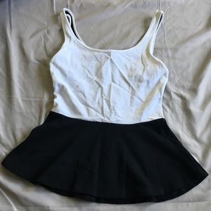 Express Black/White Tank Top W/ Back Zipper
